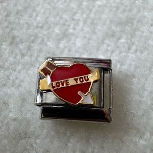 Red Heart Love You Italian Charm Link